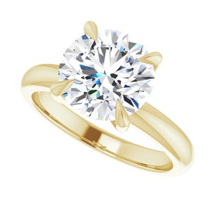 14K Yellow 9 mm Round Solitaire Engagement Ring Mounting