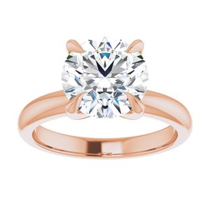 14K Rose 9 mm Round Solitaire Engagement Ring Mounting