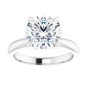 Platinum 9 mm Round Solitaire Engagement Ring Mounting