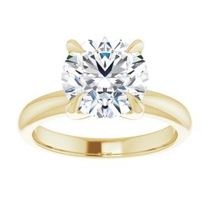 14K Yellow 9 mm Round Solitaire Engagement Ring Mounting