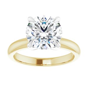 14K Yellow/White 9 mm Round Solitaire Engagement Ring Mounting