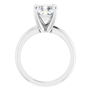 Platinum 8x8 mm Cushion Solitaire Engagement Ring Mounting