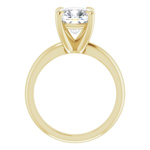 14K Yellow 8x8 mm Cushion Solitaire Engagement Ring Mounting