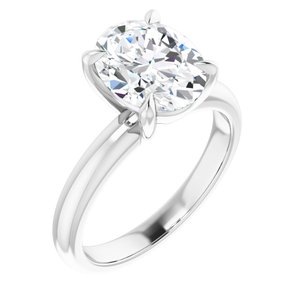 Platinum 10x8 mm Oval Solitaire Engagement Ring Mounting