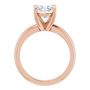 14K Rose 10x8 mm Oval Solitaire Engagement Ring Mounting