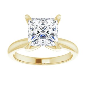 14K Yellow 7.5x7.5 mm Square Solitaire Engagement Ring Mounting