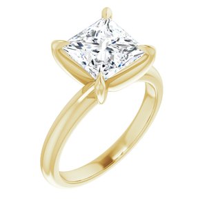 14K Yellow 7.5x7.5 mm Square Solitaire Engagement Ring Mounting