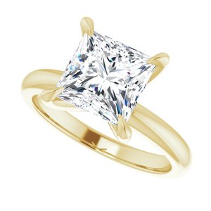 14K Yellow 7.5x7.5 mm Square Solitaire Engagement Ring Mounting