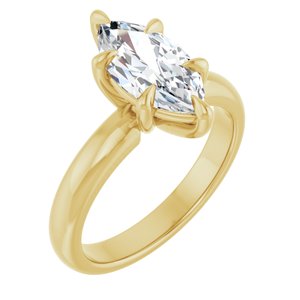 14K Yellow 12x6 mm Marquise Solitaire Engagement Ring Mounting