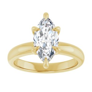 14K Yellow 12x6 mm Marquise Solitaire Engagement Ring Mounting