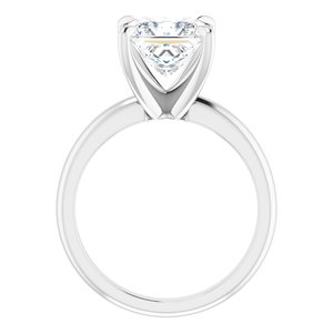 Platinum 7.5x7.5 mm Square Solitaire Engagement Ring Mounting