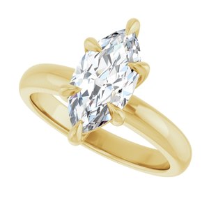 14K Yellow 12x6 mm Marquise Solitaire Engagement Ring Mounting