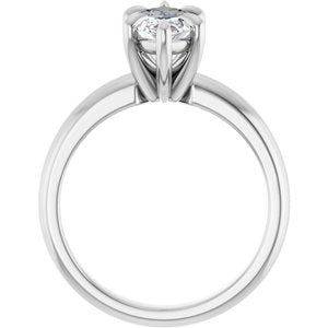 Platinum 12x6 mm Marquise Solitaire Engagement Ring Mounting