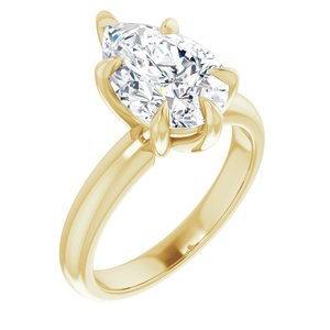 14K Yellow 12x8 mm Pear Solitaire Engagement Ring Mounting