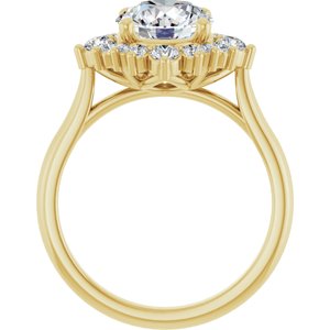 14K Yellow 8 mm Round Engagement Ring Mounting