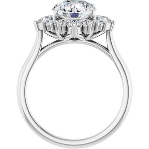 Platinum 8 mm Round Engagement Ring Mounting