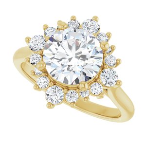 14K Yellow 8 mm Round Engagement Ring Mounting