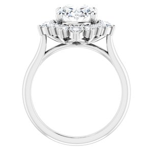 Platinum 10x8 mm Oval Engagement Ring Mounting