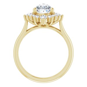 14K Yellow 10x7 mm Pear Engagement Ring Mounting