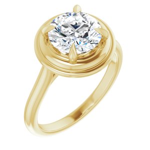 14K Yellow 8 mm Round Solitaire Engagement Ring Mounting