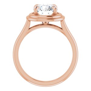 14K Rose 8 mm Round Solitaire Engagement Ring Mounting