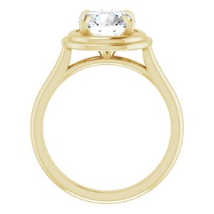 14K Yellow 8 mm Round Solitaire Engagement Ring Mounting