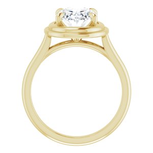 14K Yellow 10x8 mm Oval Solitaire Engagement Ring Mounting