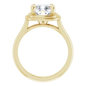 14K Yellow 8 mm Cushion Solitaire Engagement Ring Mounting