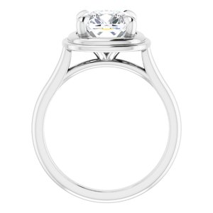 Platinum 8 mm Cushion Solitaire Engagement Ring Mounting