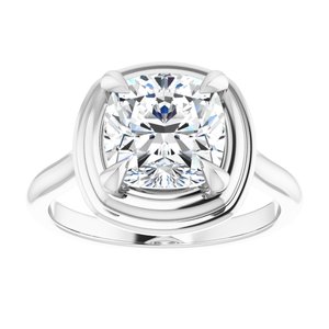 Platinum 8 mm Cushion Solitaire Engagement Ring Mounting