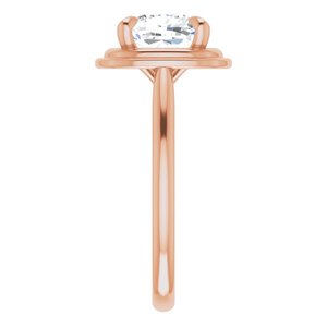 14K Rose 8 mm Cushion Solitaire Engagement Ring Mounting