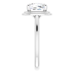 Platinum 8 mm Cushion Solitaire Engagement Ring Mounting