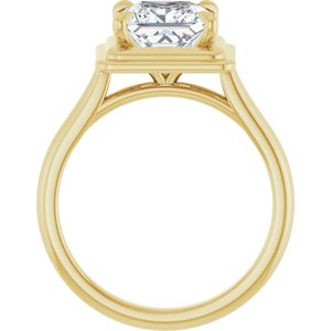 14K Yellow 7 mm Square Solitaire Engagement Ring Mounting