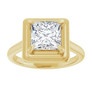 14K Yellow 7 mm Square Solitaire Engagement Ring Mounting