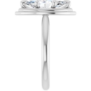 Platinum 12x6 mm Marquise Solitaire Engagement Ring Mounting