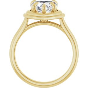 14K Yellow 8x8 mm Heart Solitaire Engagement Ring Mounting