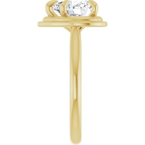 14K Yellow 8x8 mm Heart Solitaire Engagement Ring Mounting