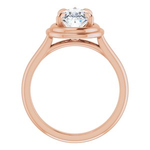 14K Rose 10x7 mm Pear Solitaire Engagement Ring Mounting