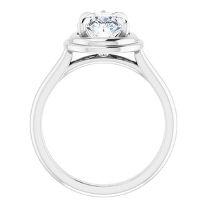 Platinum 10x7 mm Pear Solitaire Engagement Ring Mounting