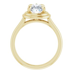 14K Yellow 10x7 mm Pear Solitaire Engagement Ring Mounting