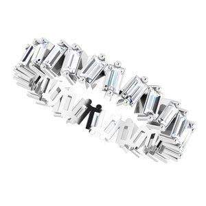 14K White 7/8 CTW Natural Diamond Eternity Band Size 5.5