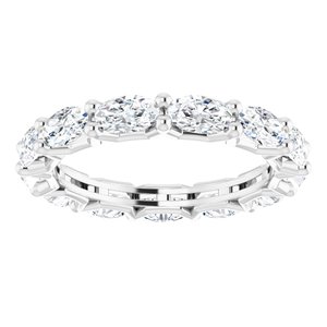 14K White 5x3 mm Oval Eternity Band Mounting