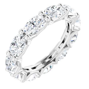 Platinum 6x4 mm Oval Eternity Band Mounting