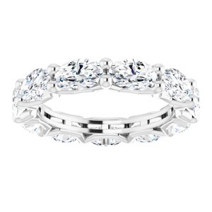 Platinum 6x4 mm Oval Eternity Band Mounting