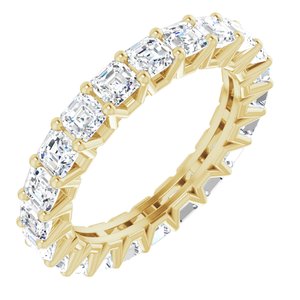 14K Yellow 3 mm Asscher Eternity Band Mounting