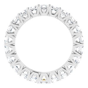 14K White 3 mm Asscher Eternity Band Mounting