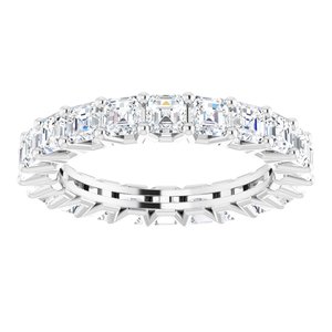 14K White 3 mm Asscher Eternity Band Mounting