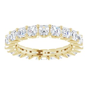 14K Yellow 3 mm Asscher Eternity Band Mounting