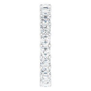 14K White 3 mm Asscher Eternity Band Mounting