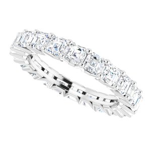 14K White 3 mm Asscher Eternity Band Mounting